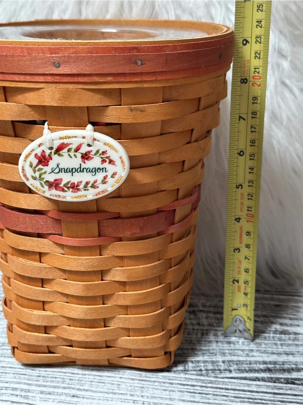 Longaberger 1998 May Series Snapdragon Basket with Liner and Protector